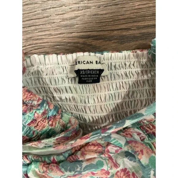 American Eagle Floral Print Sun dress Corset Style Stretch Spring Summer Easter - Picture 3 of 4